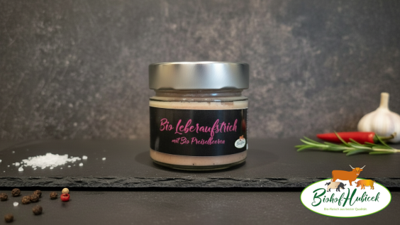 Bio Leberaufstrich mit Preiselbeeren im Glas