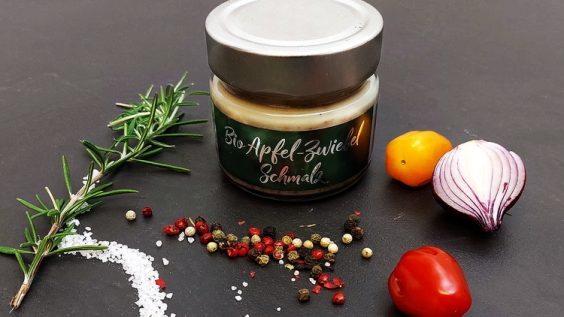 Bio Apfel-Zwiebel-Schmalz im Glas