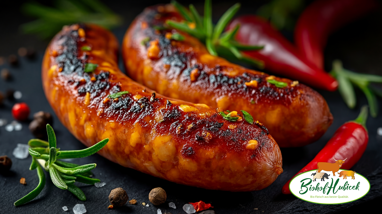 Bio Käsekrainer Chili vom Schwäbisch Hällischen Landschwein